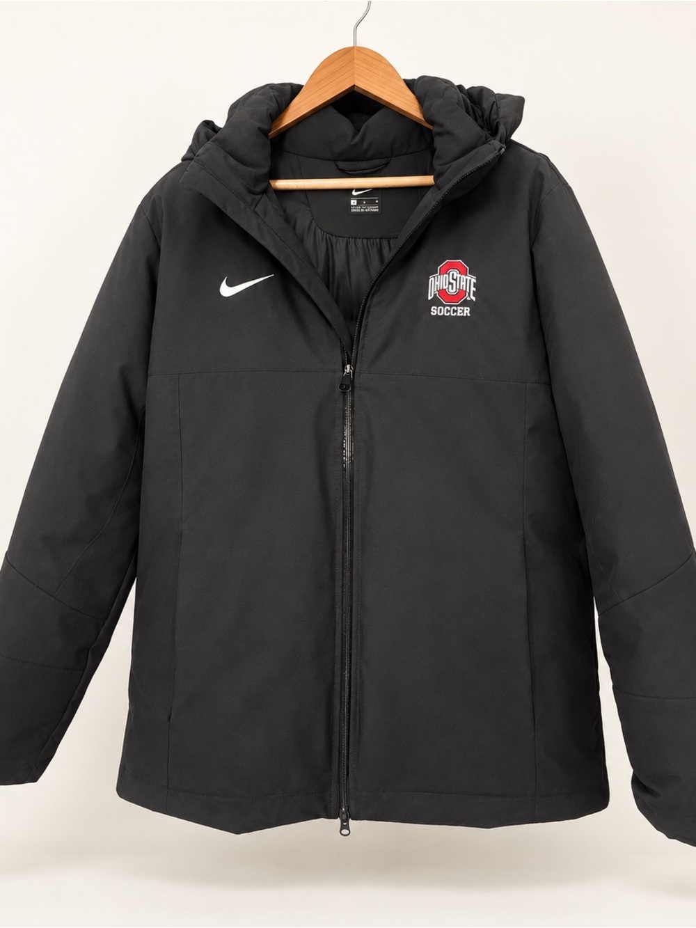 Nike Ohio State Soccer Insulated Hooded Jacket Black Size M